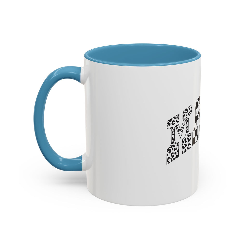 Mama Checkerboard Pattern Accent Coffee Mug (11/15oz)