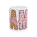 Mama Ceramic Mug — Pink Patterned "Mama" Coffee Cup (11oz & 15oz)