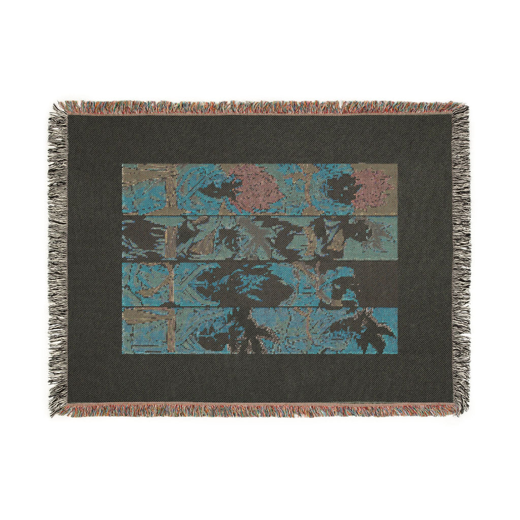 Woven Blanket - Retro Abstract Patchwork Throw