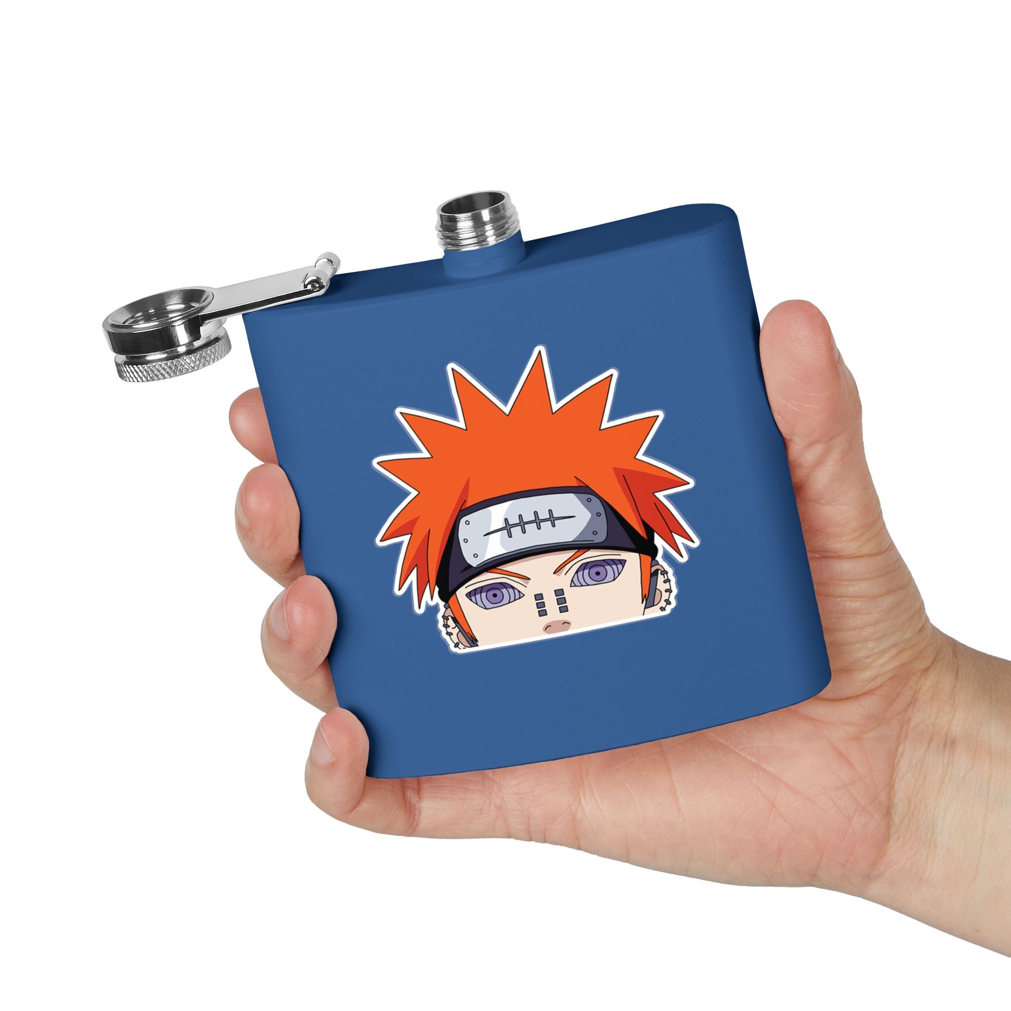6oz Stainless Steel Flask — Anime Character Face Design