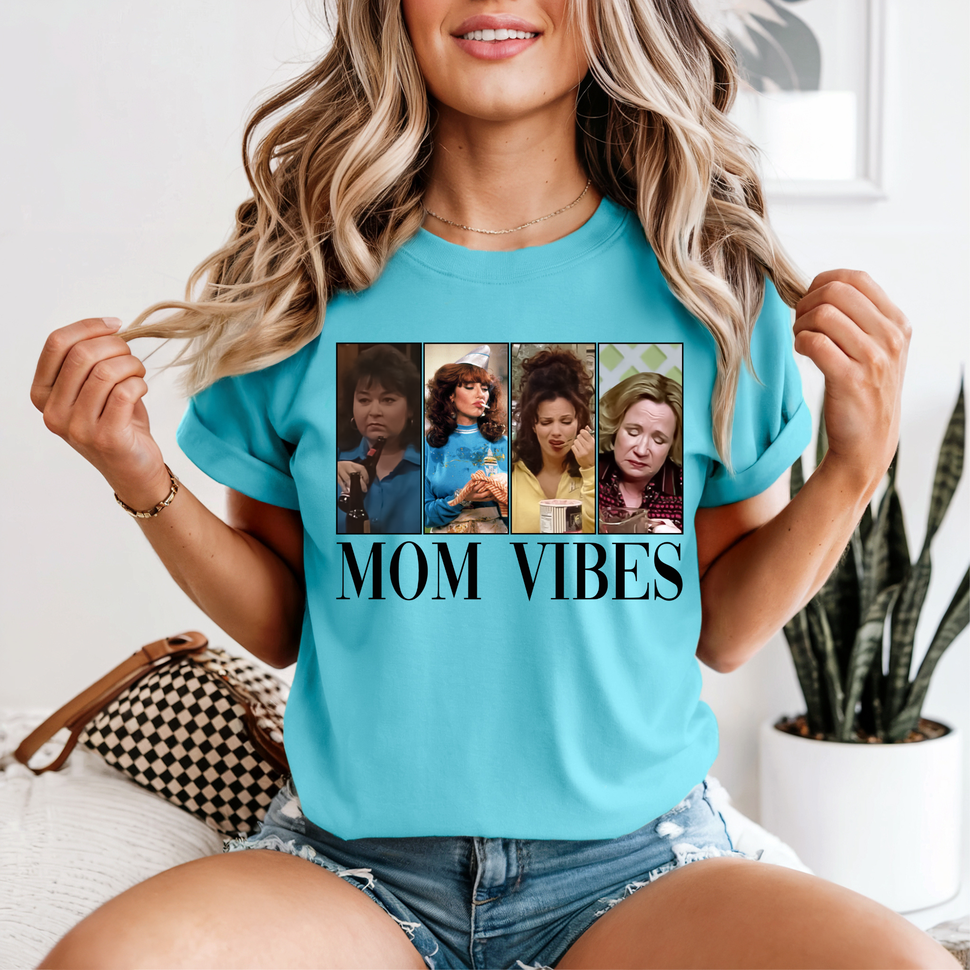 Mom Vibes T-Shirt — Funny Retro Mom Collage Tee for Mother's Day & Everyday