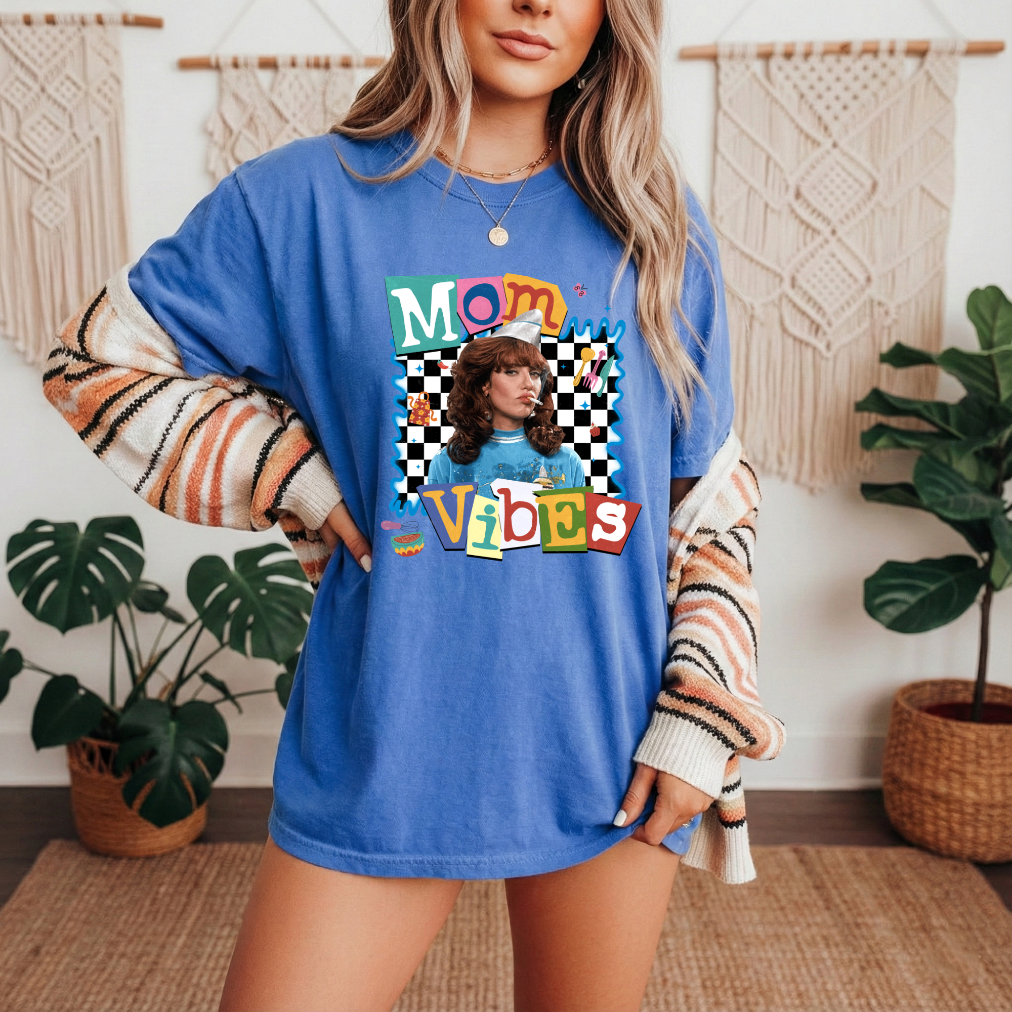 Mom Vibes T-Shirt — Retro Collage Mom Graphic Tee