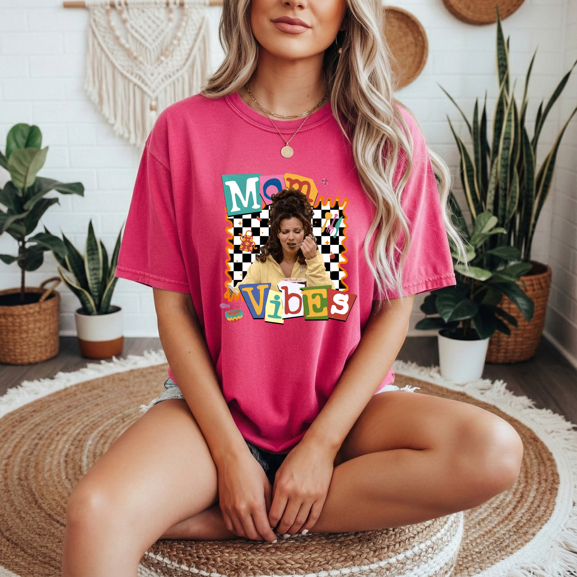 Mom Vibes T-Shirt — Retro Collage Graphic Tee for Moms