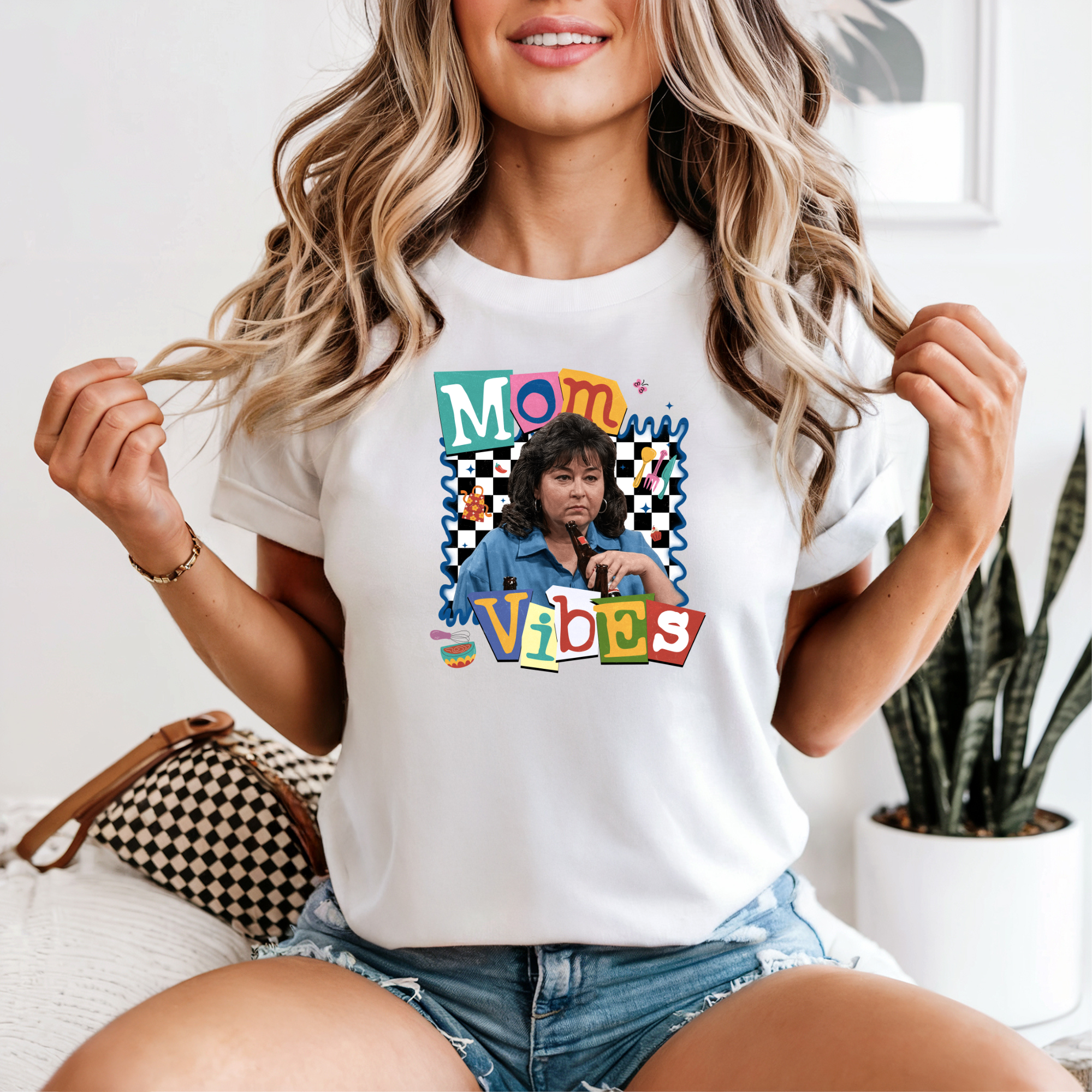 Mom Vibes T‑Shirt — Retro Collage Mother's Day Tee