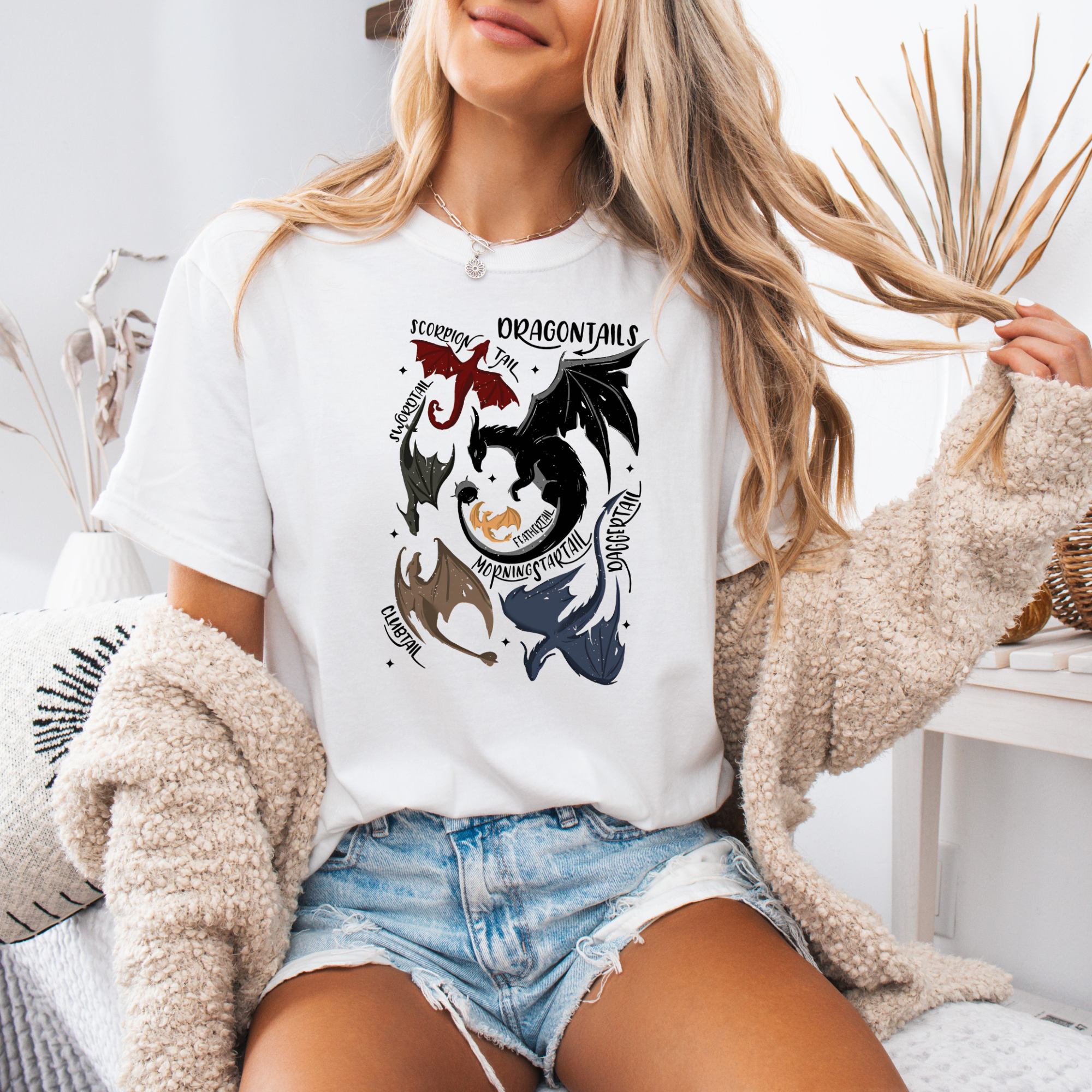 Dragon Types Illustrated T-Shirt — Mythical Dragon Species Art Tee
