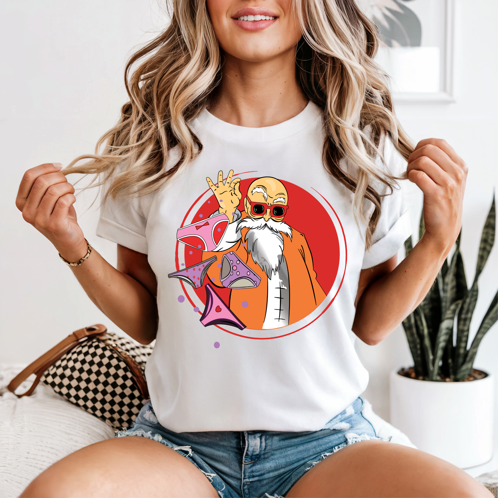 Martial Master Cartoon Graphic T-Shirt — Retro Anime Sensei Design