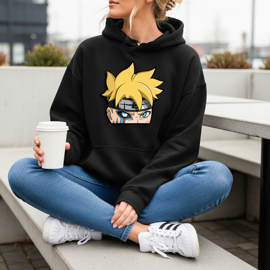 Anime Ninja Face Hoodie — Cute Chibi Shinobi Pullover