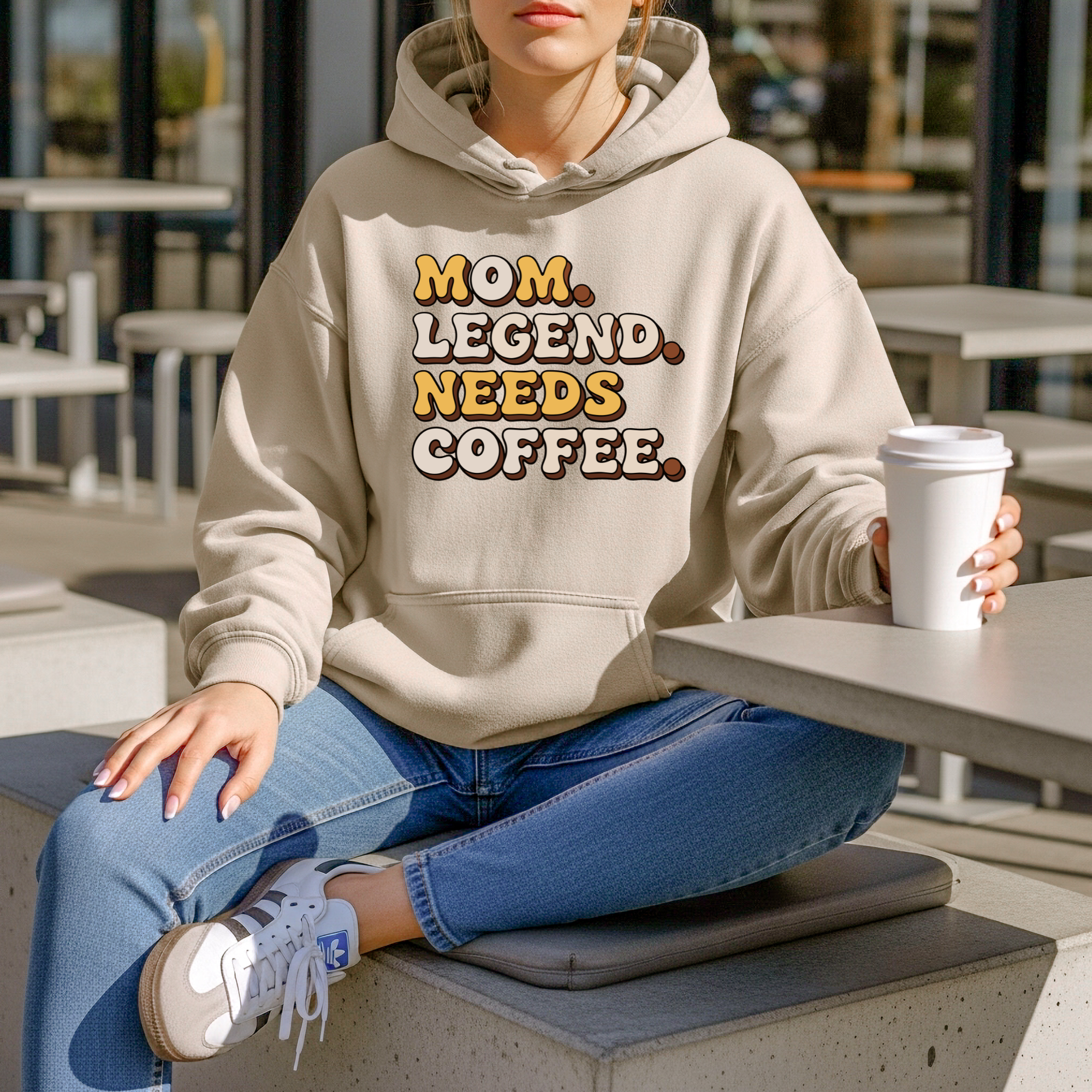 Mom Legend Needs Coffee Hoodie — Funny Mother's Day Coffee Sweatshirt