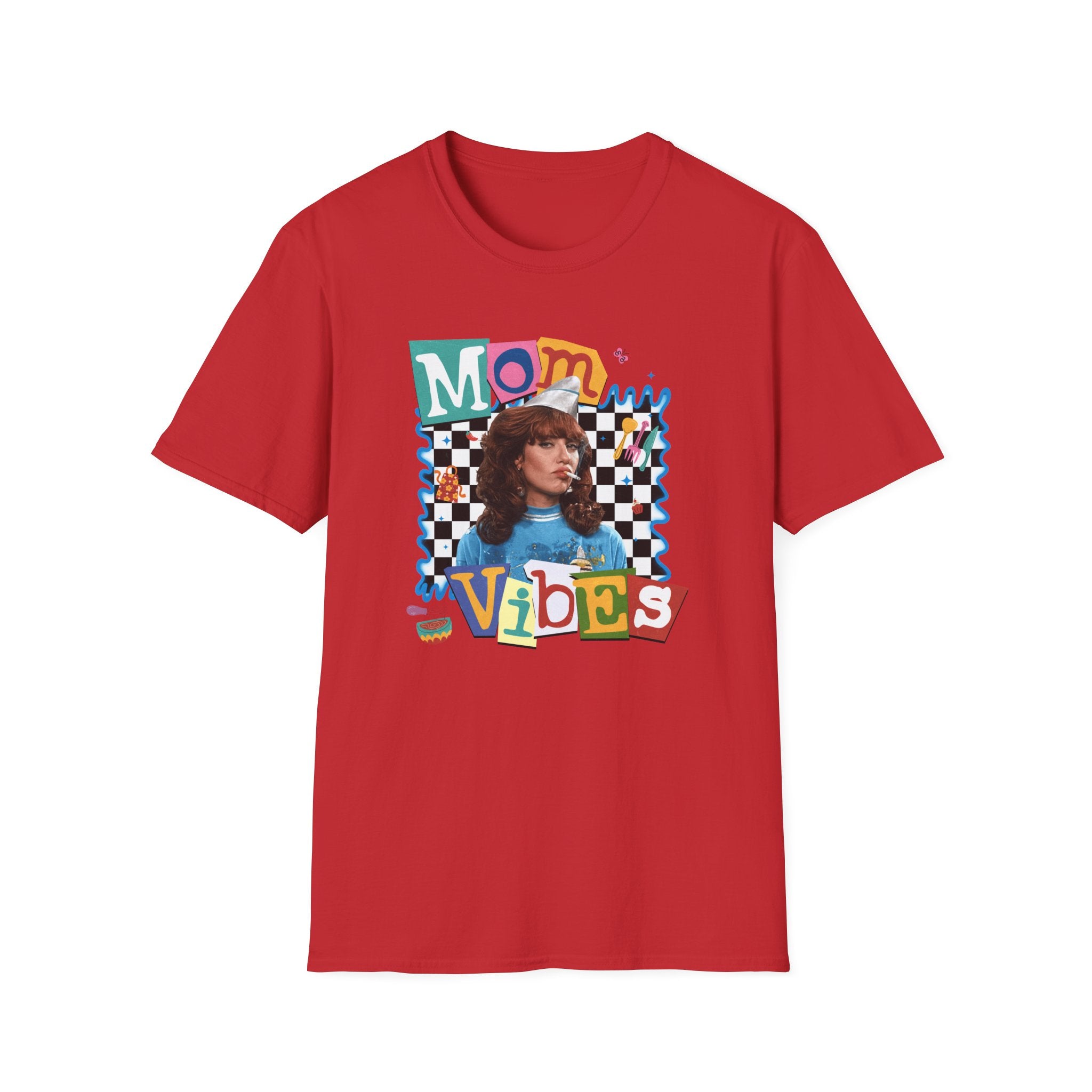 Mom Vibes T-Shirt — Retro Collage Mom Graphic Tee