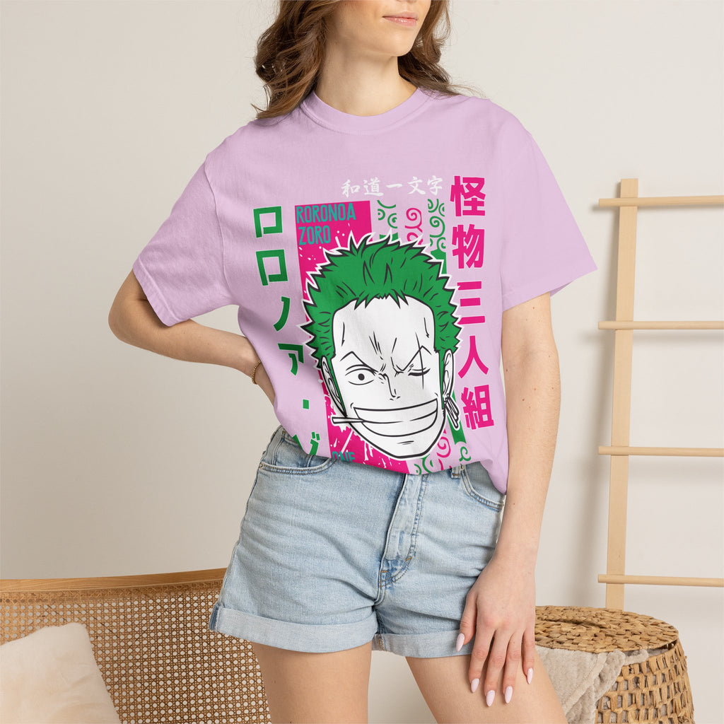 Anime Zoro Graphic T-Shirt — Japanese Text Skate Vibe