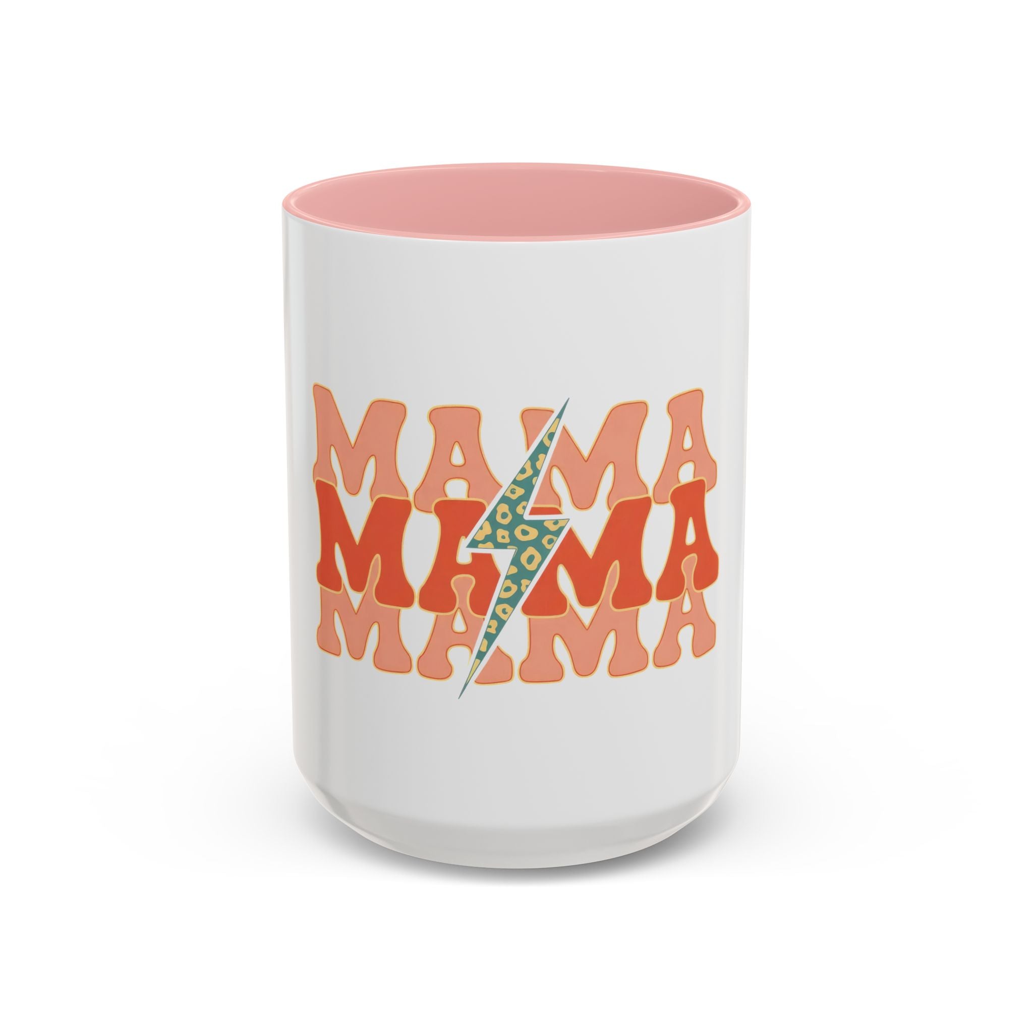 Mama Lightning Bolt Accent Coffee Mug — Retro Boho Mom Gift (11/15oz)