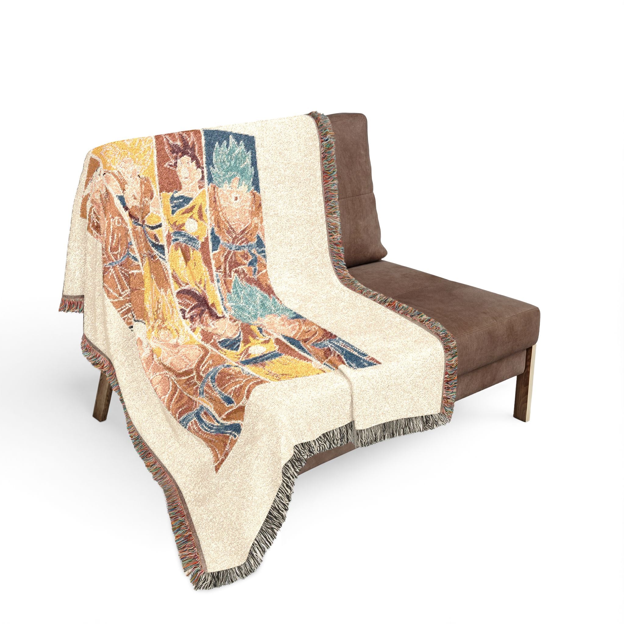 Woven Blanket - Retro Abstract Patchwork Throw