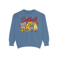 Softball Mama Sweatshirt — Retro Leopard & Checkerboard Softball Mom Crewneck