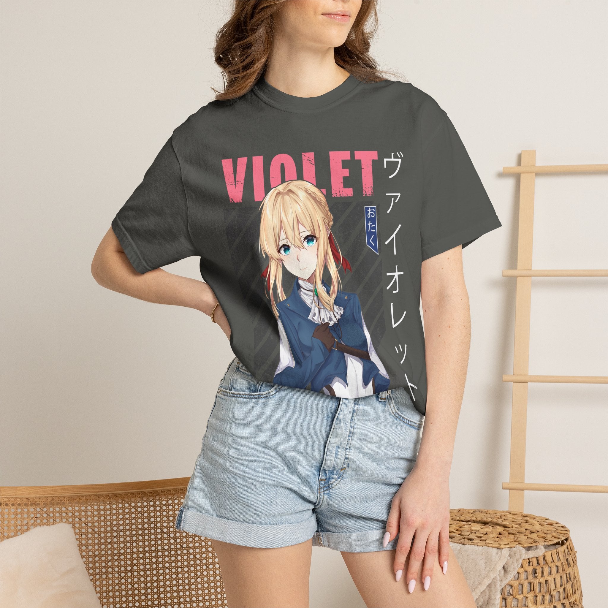 Violet Otaku Anime Graphic T-Shirt