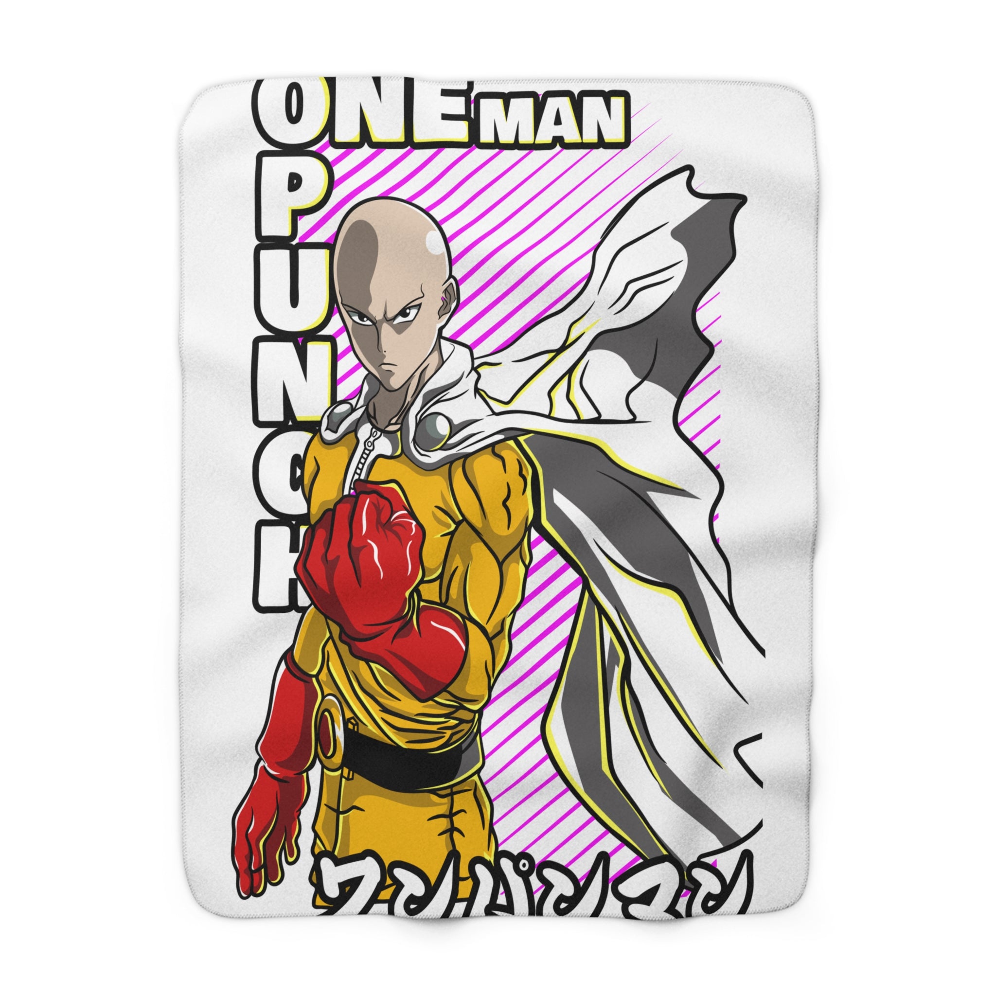 One Punch Hero Sherpa Fleece Blanket – Anime Cozy Throw for Fans