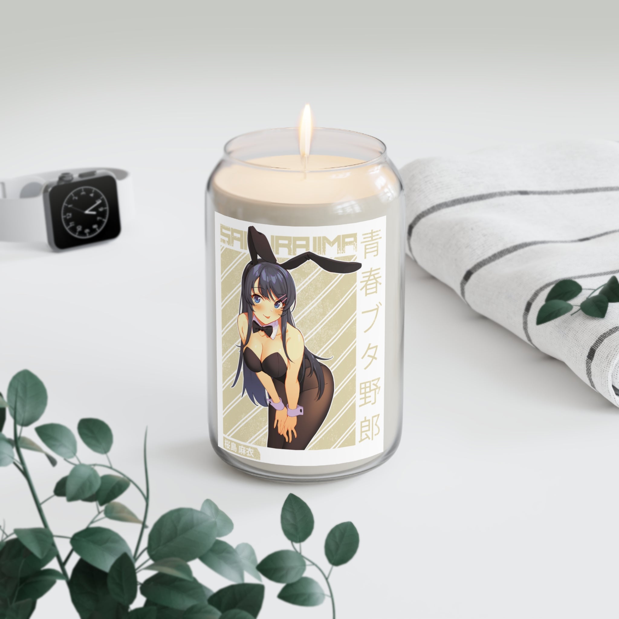 Anime Bunny Girl Candle — 13.75oz Scented Soy Candle (Bunny Girl Design)