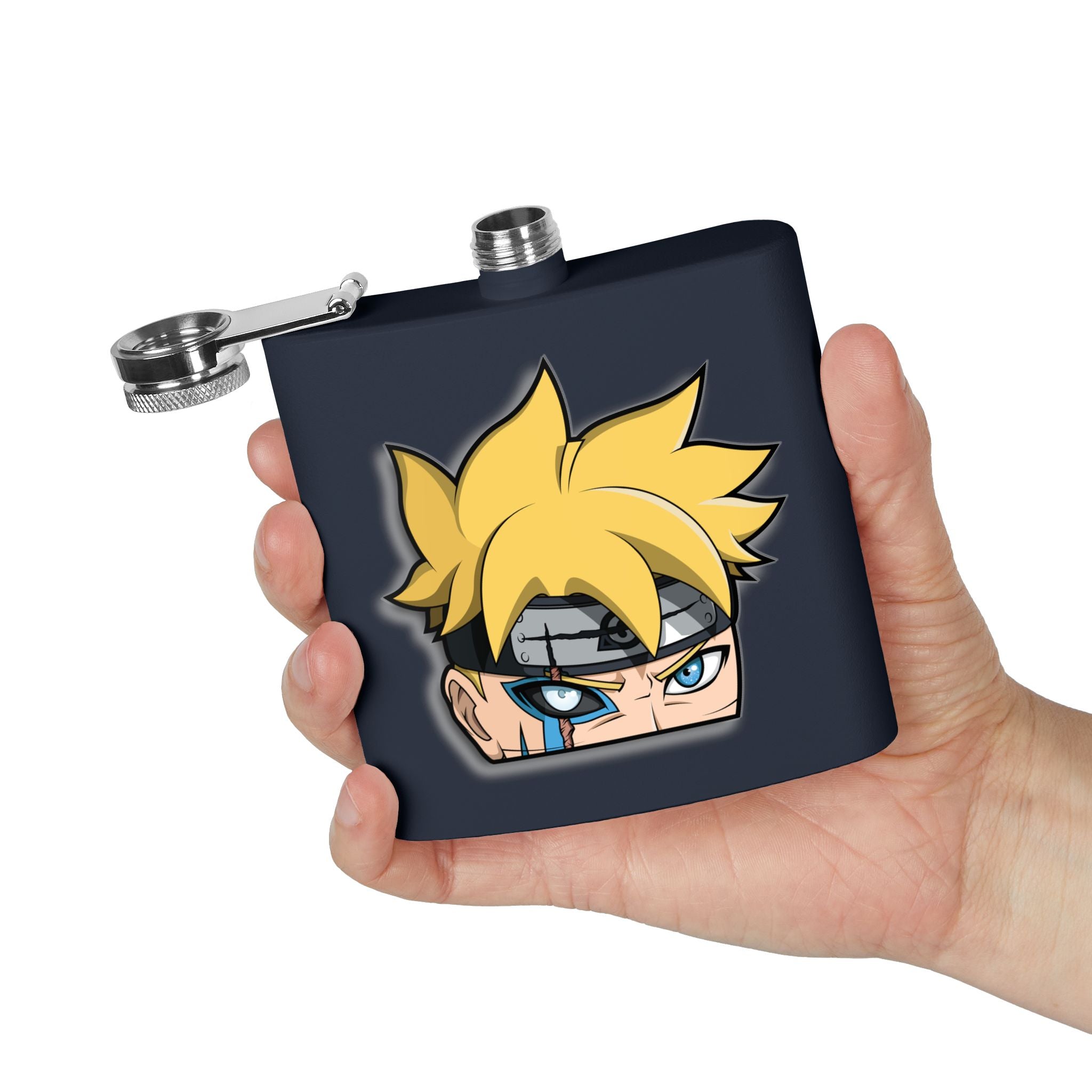 Anime-Inspired Stainless Steel Flask — 6oz Character Face Design