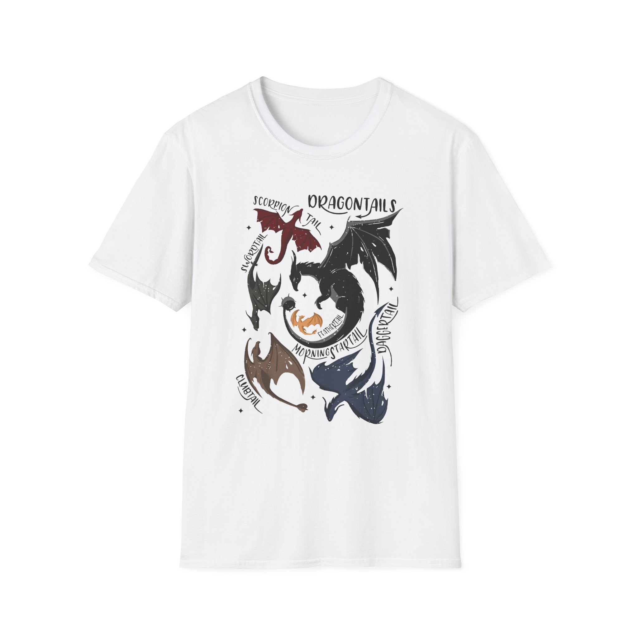 Dragon Types Illustrated T-Shirt — Mythical Dragon Species Art Tee