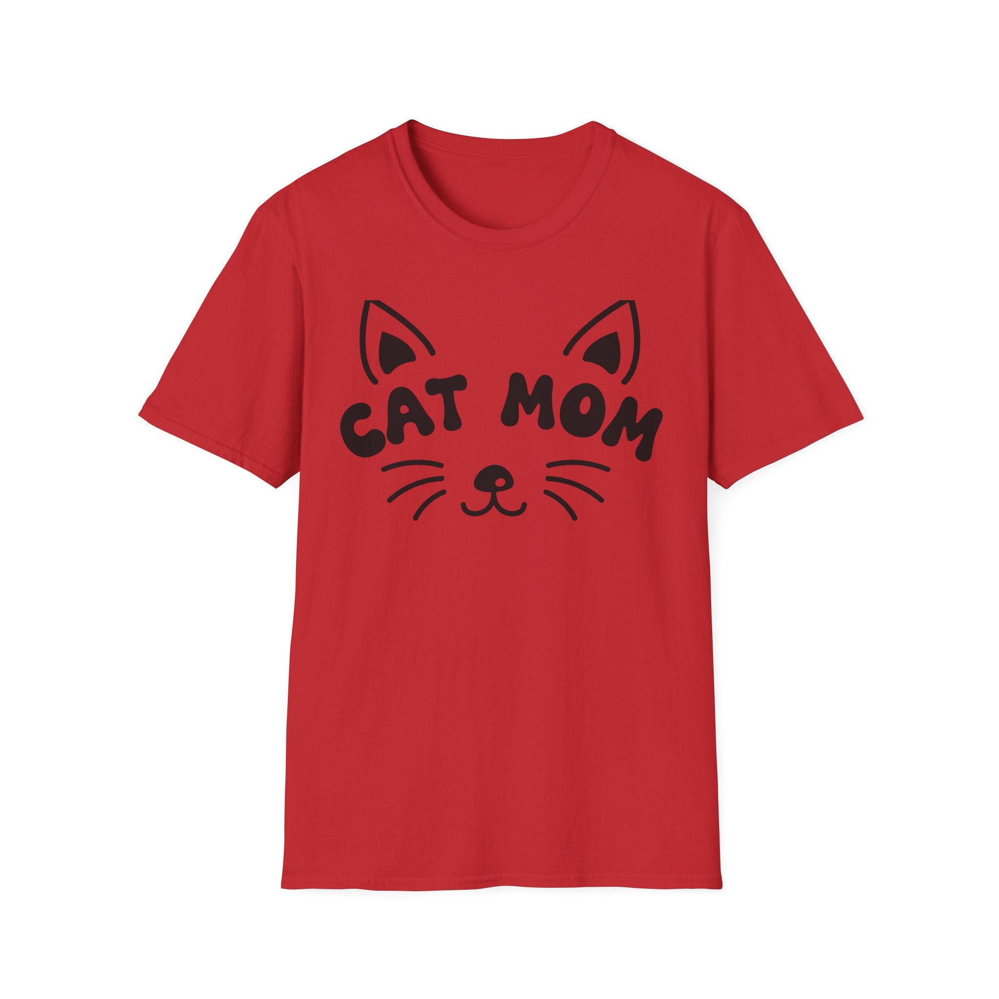 Cat Mom T-Shirt — Cute Cat Face Graphic Tee for Cat Lovers