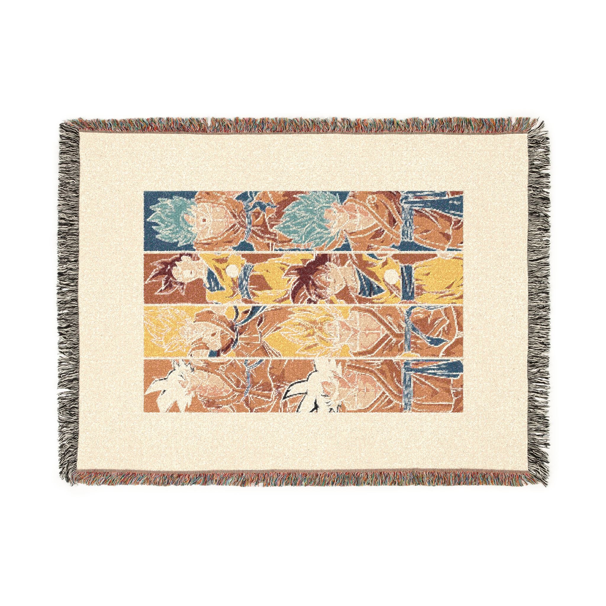 Woven Blanket - Retro Abstract Patchwork Throw