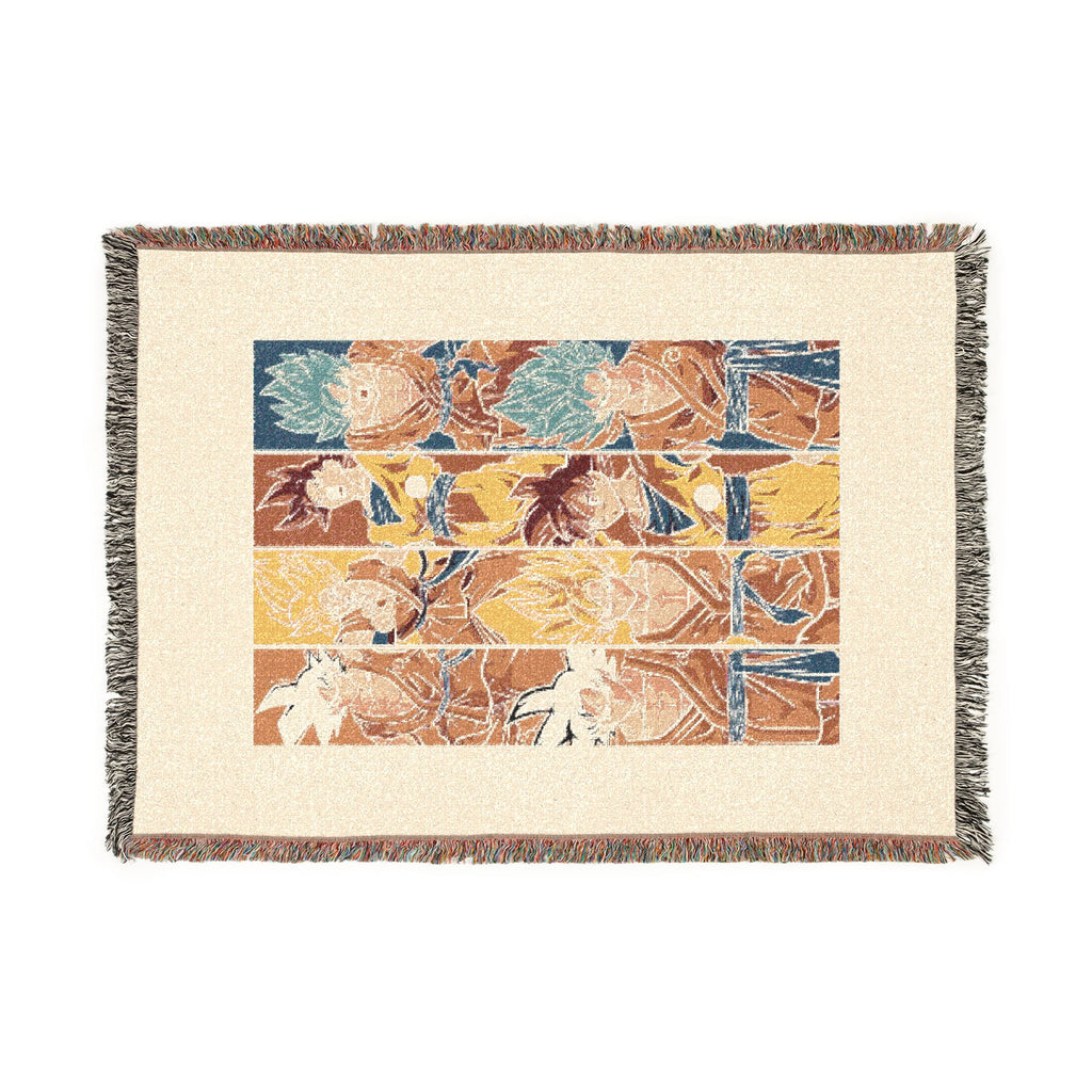 Woven Blanket - Retro Abstract Patchwork Throw