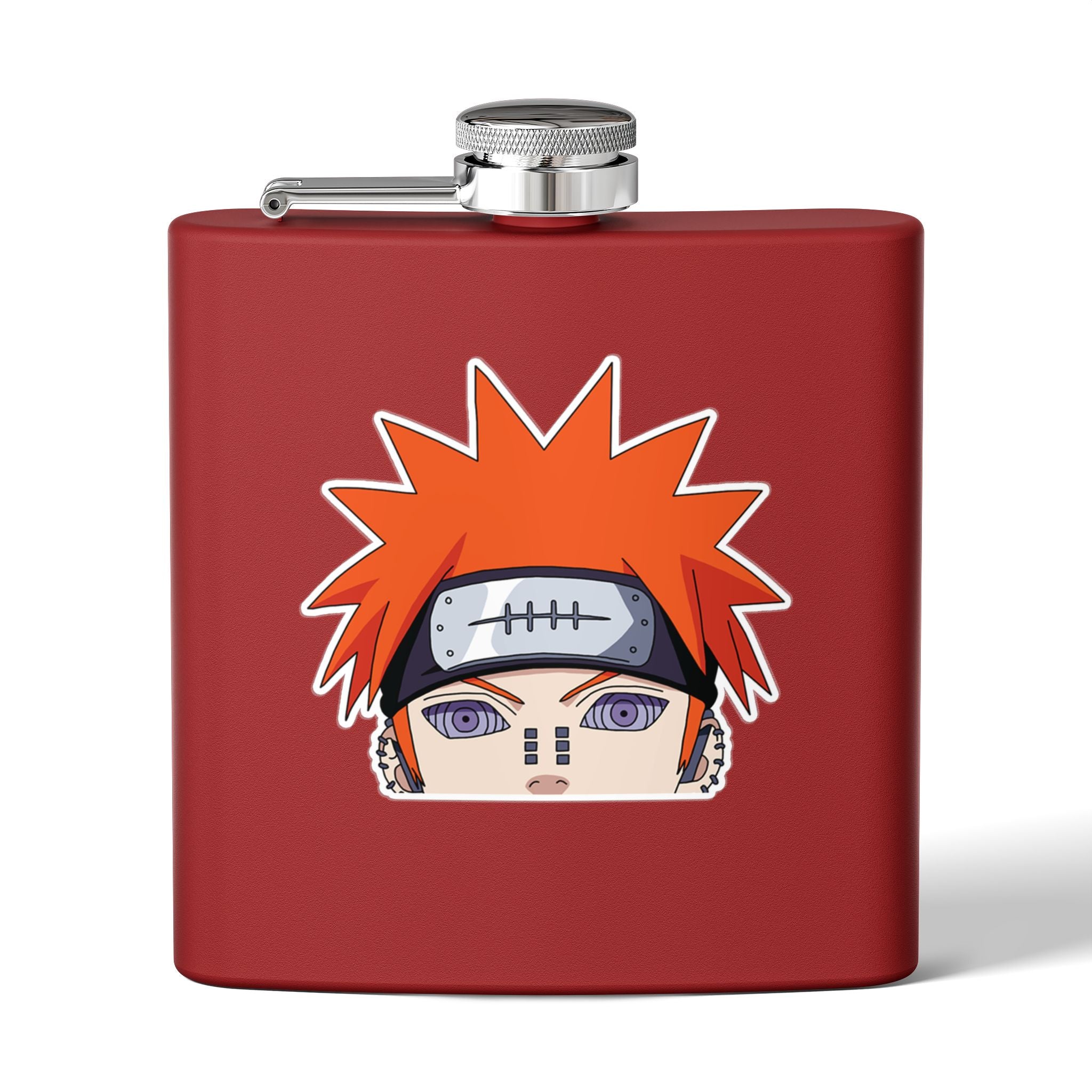 6oz Stainless Steel Flask — Anime Character Face Design