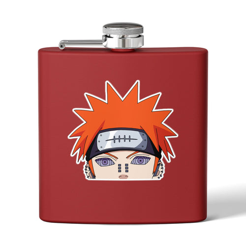 6oz Stainless Steel Flask — Anime Character Face Design