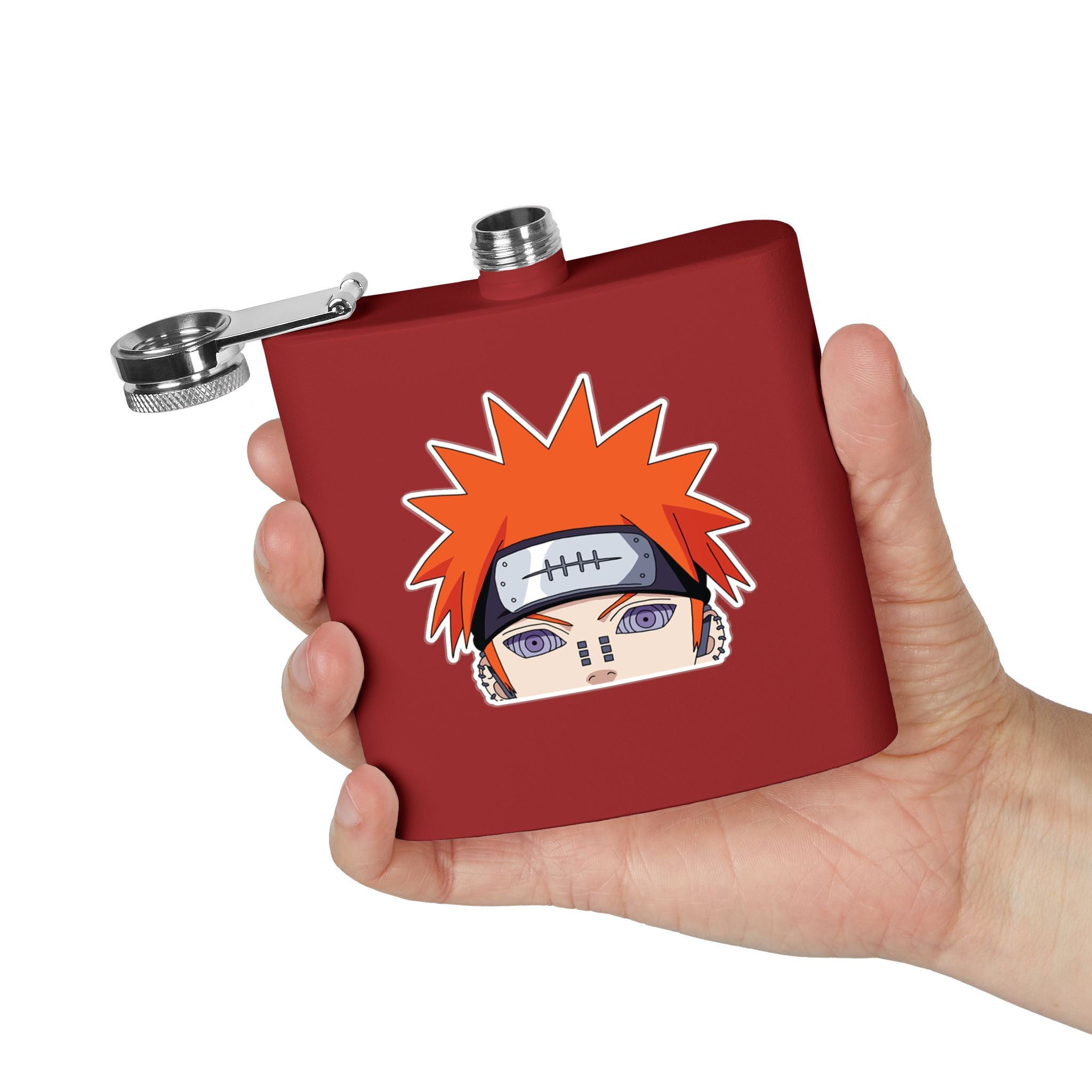 6oz Stainless Steel Flask — Anime Character Face Design