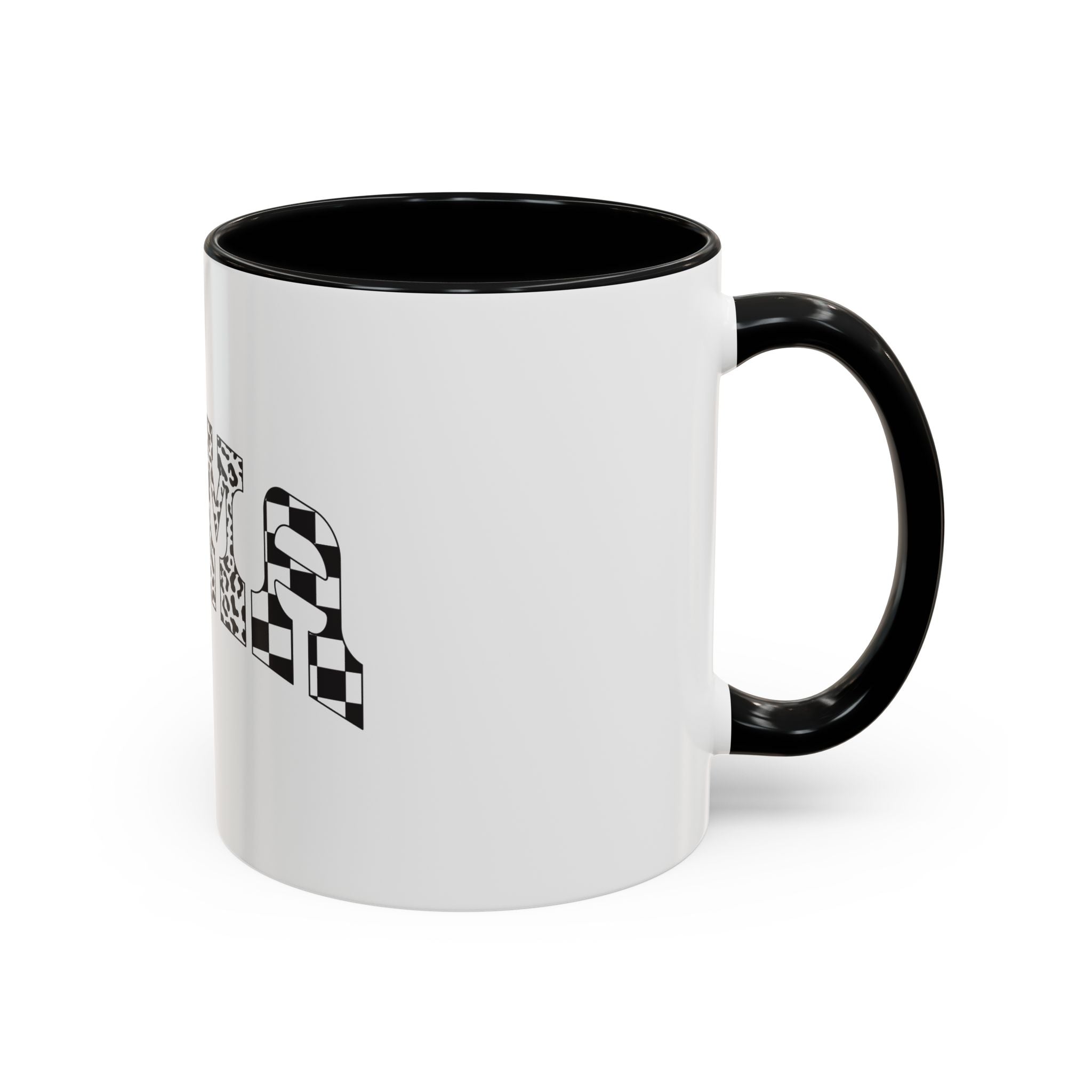 Mama Checkerboard Pattern Accent Coffee Mug (11/15oz)