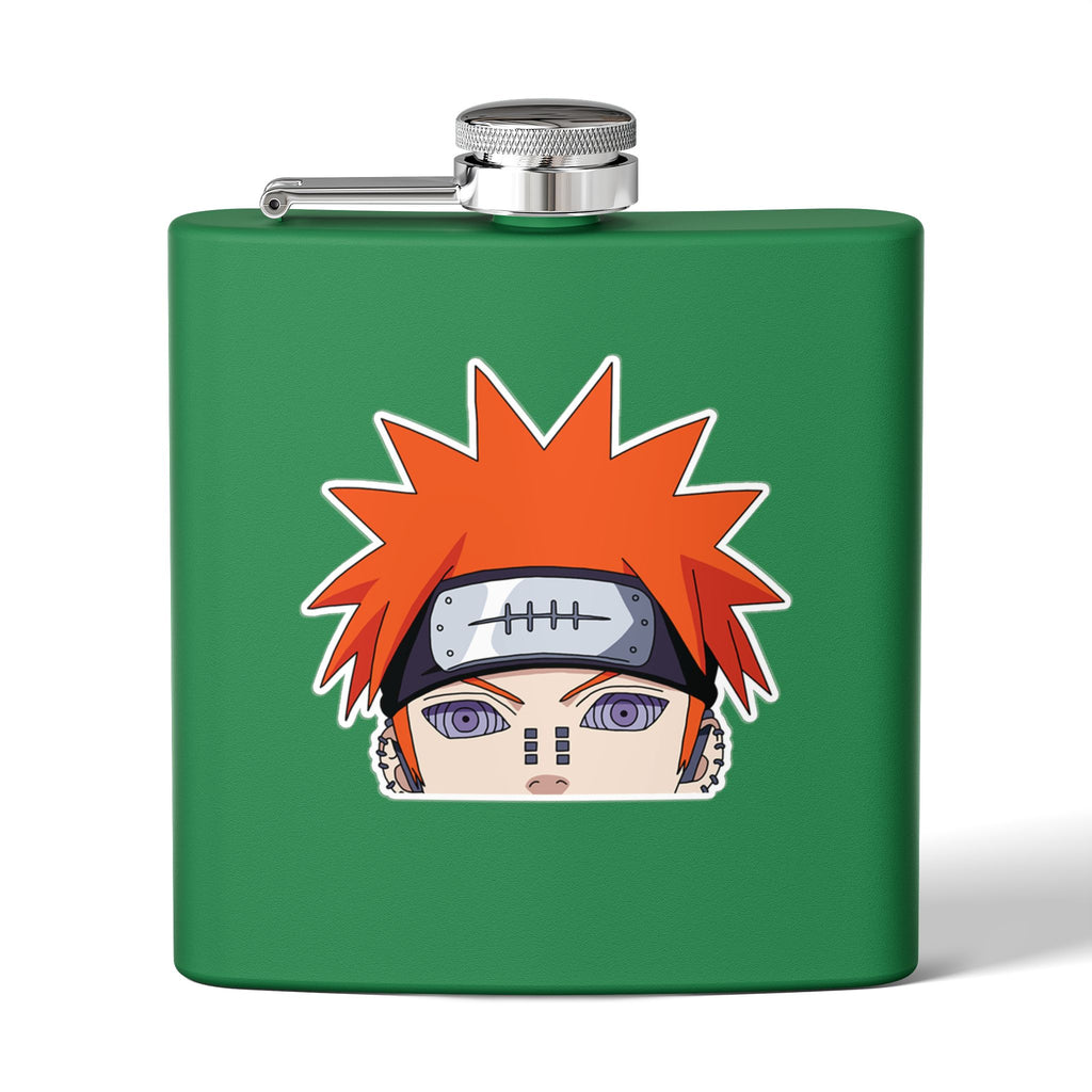 6oz Stainless Steel Flask — Anime Character Face Design