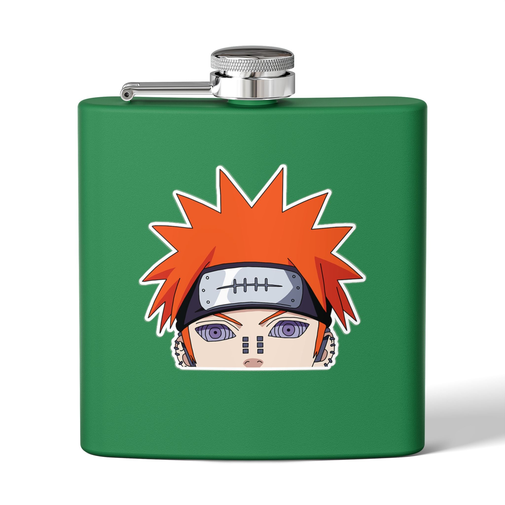 6oz Stainless Steel Flask — Anime Character Face Design