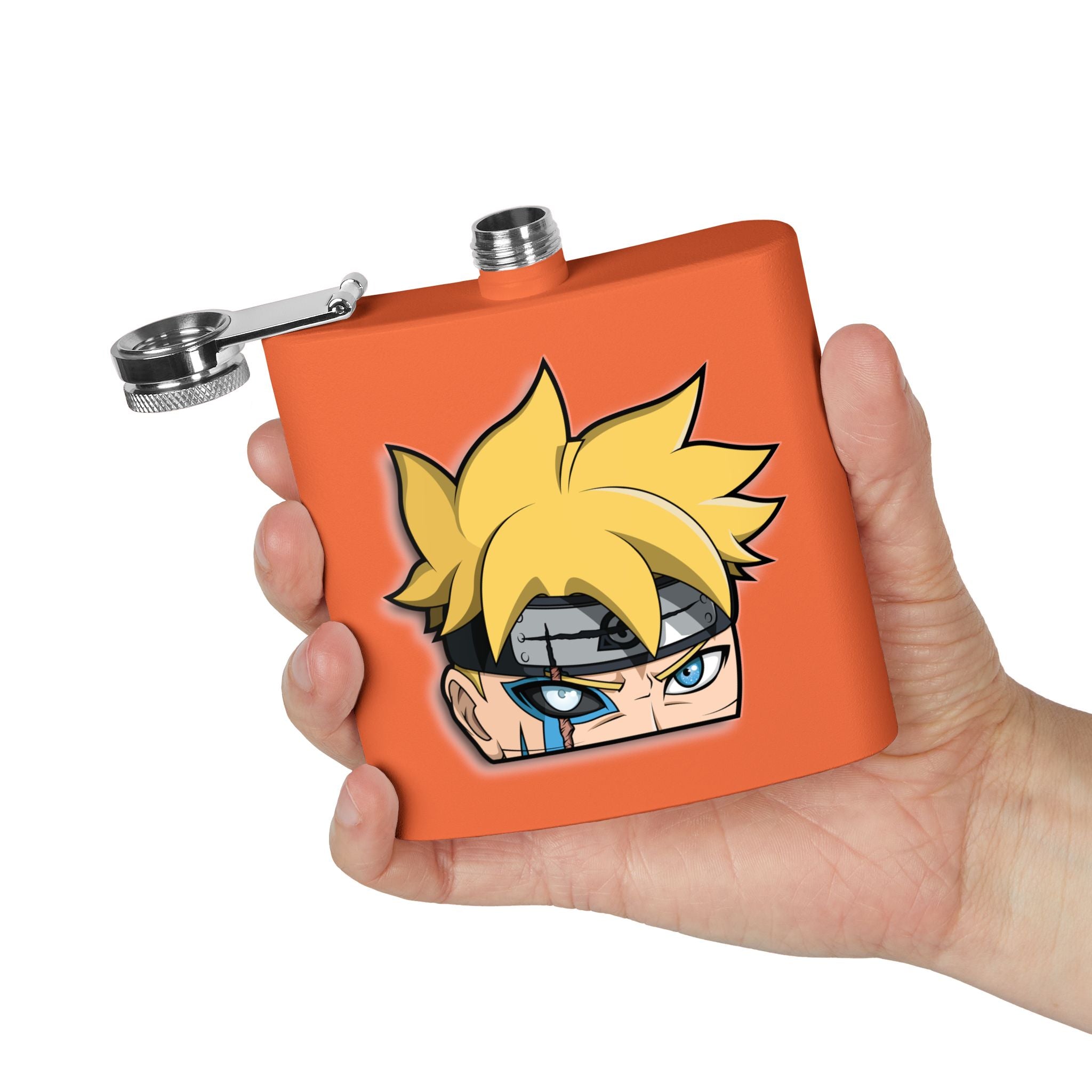 Anime-Inspired Stainless Steel Flask — 6oz Character Face Design