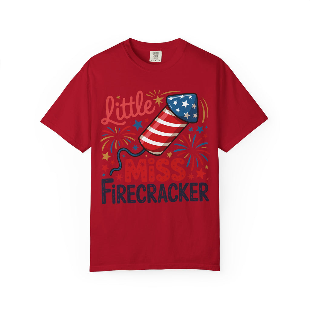 Little Miss Firecracker T-Shirt — Patriotic 4th of July Kids Tee