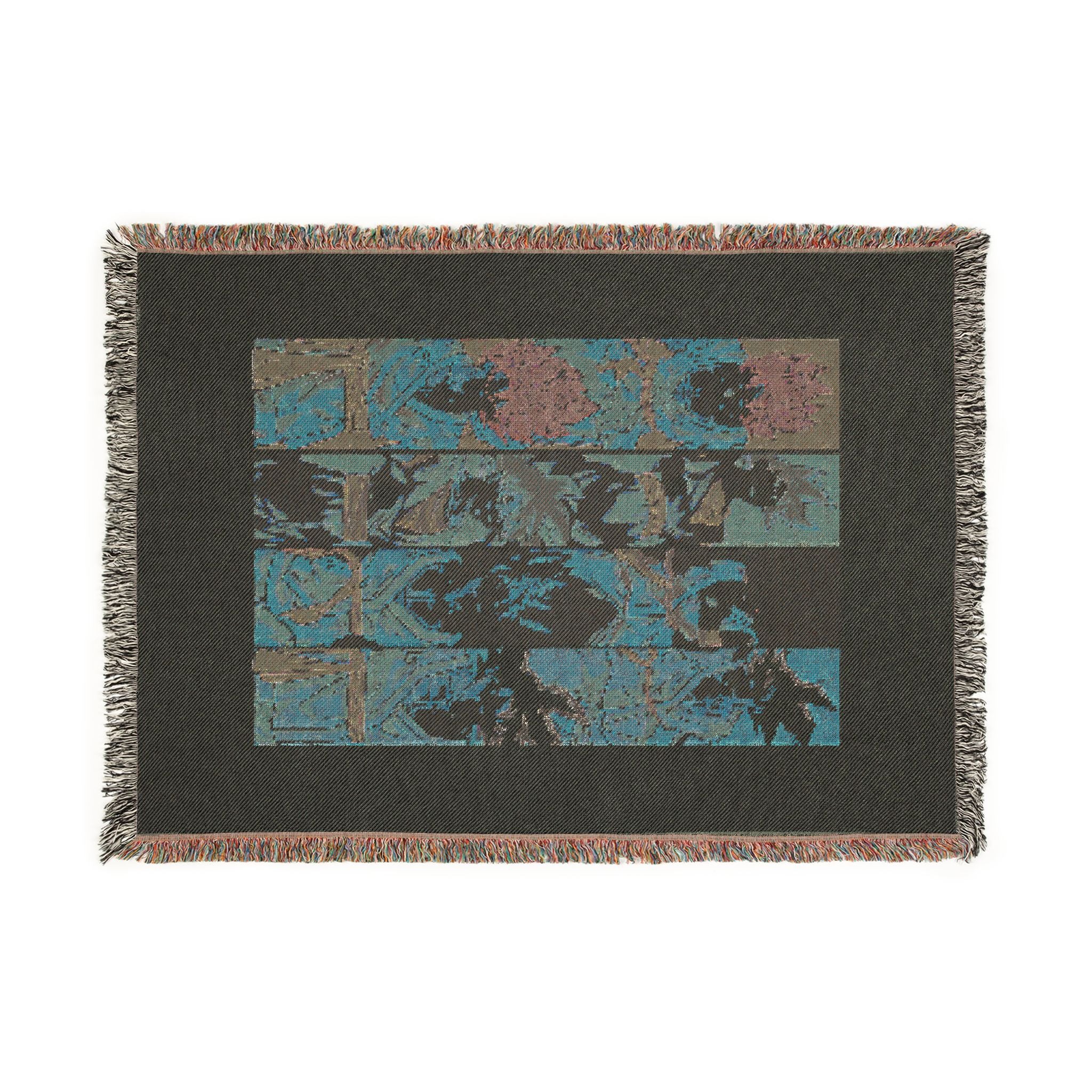 Woven Blanket - Retro Abstract Patchwork Throw