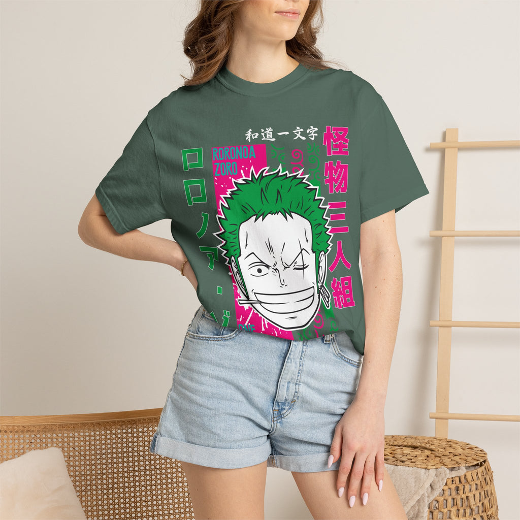 Anime Zoro Graphic T-Shirt — Japanese Text Skate Vibe