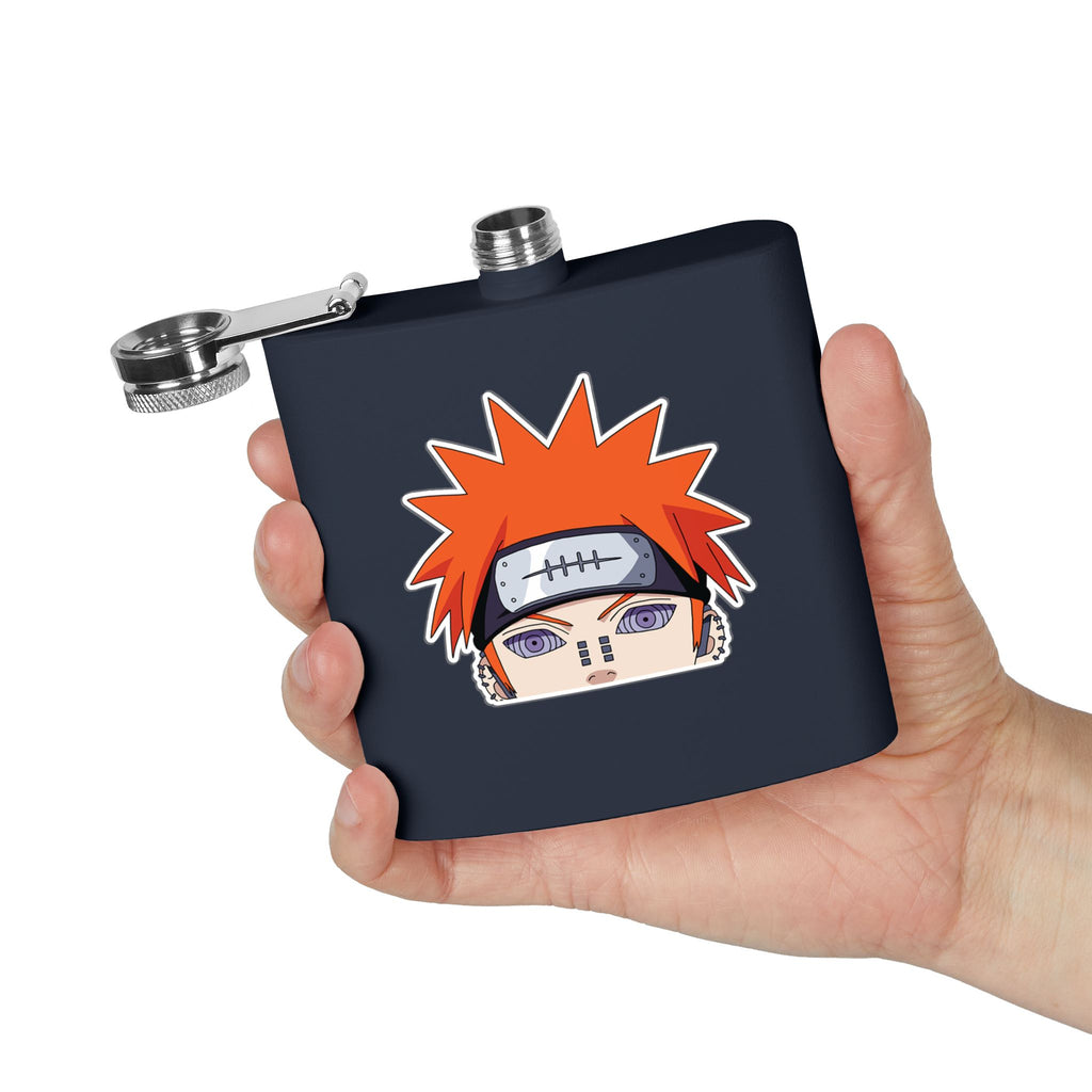 6oz Stainless Steel Flask — Anime Character Face Design