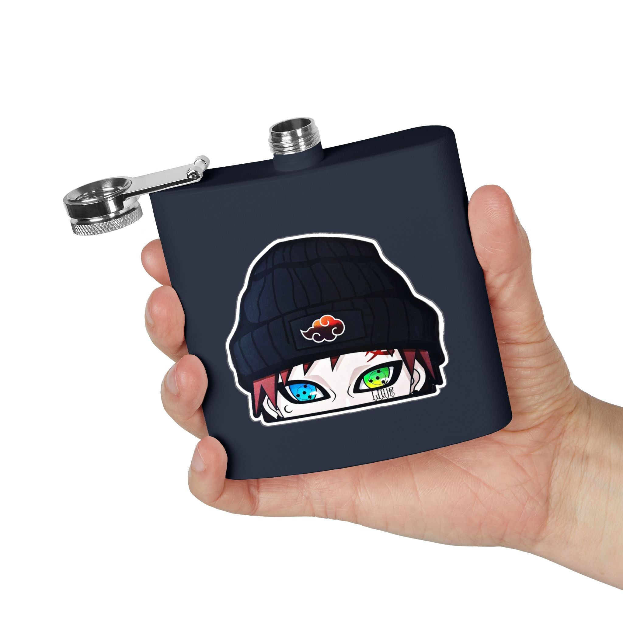 Anime Beanie Flask — 6oz Stainless Steel Hip-Hop Akatsuki Design