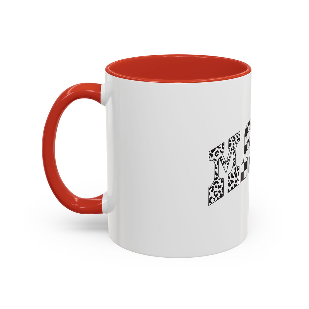 Mama Checkerboard Pattern Accent Coffee Mug (11/15oz)
