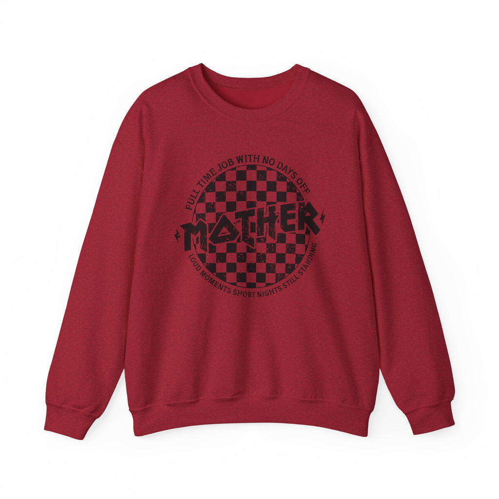 Father Checkerboard Crewneck Sweatshirt – “Father” Graphic Dad Shirt