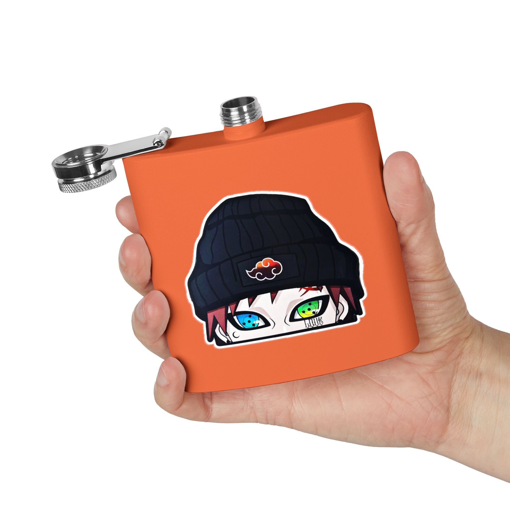 Anime Beanie Flask — 6oz Stainless Steel Hip-Hop Akatsuki Design