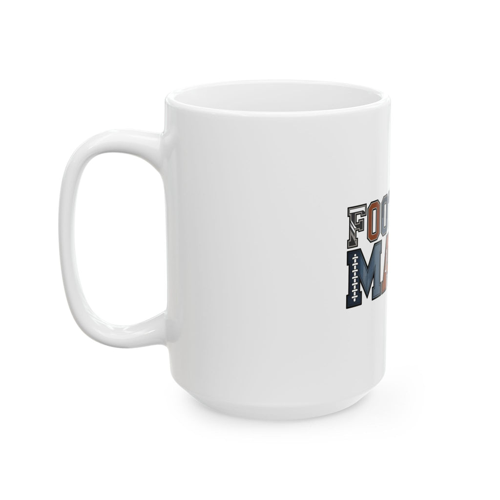 Football Mom Ceramic Mug — 11oz & 15oz Coffee Cup (Football Helmet & Ball Design)