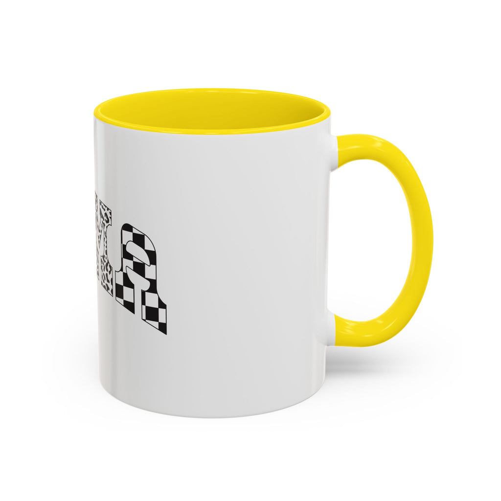 Mama Checkerboard Pattern Accent Coffee Mug (11/15oz)