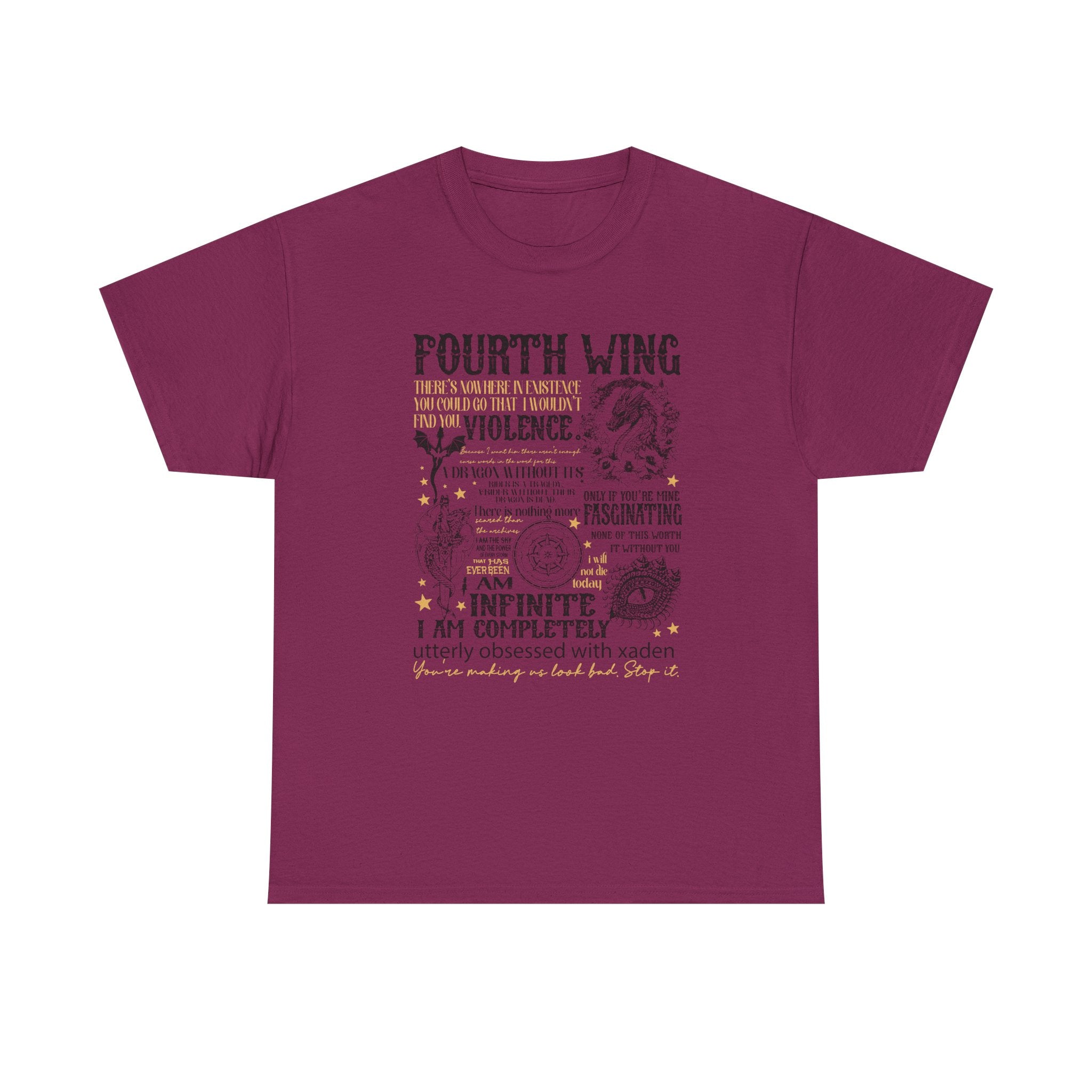 Fourth Wing Quote Graphic Tee — "I Am Infinite, Utterly Obsessed" Novel-Inspired Shirt
