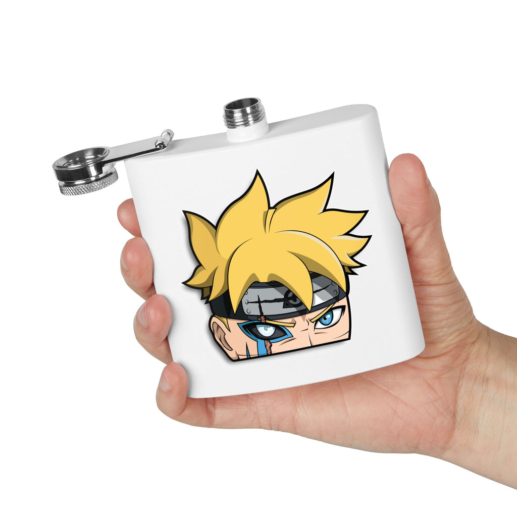 Anime-Inspired Stainless Steel Flask — 6oz Character Face Design