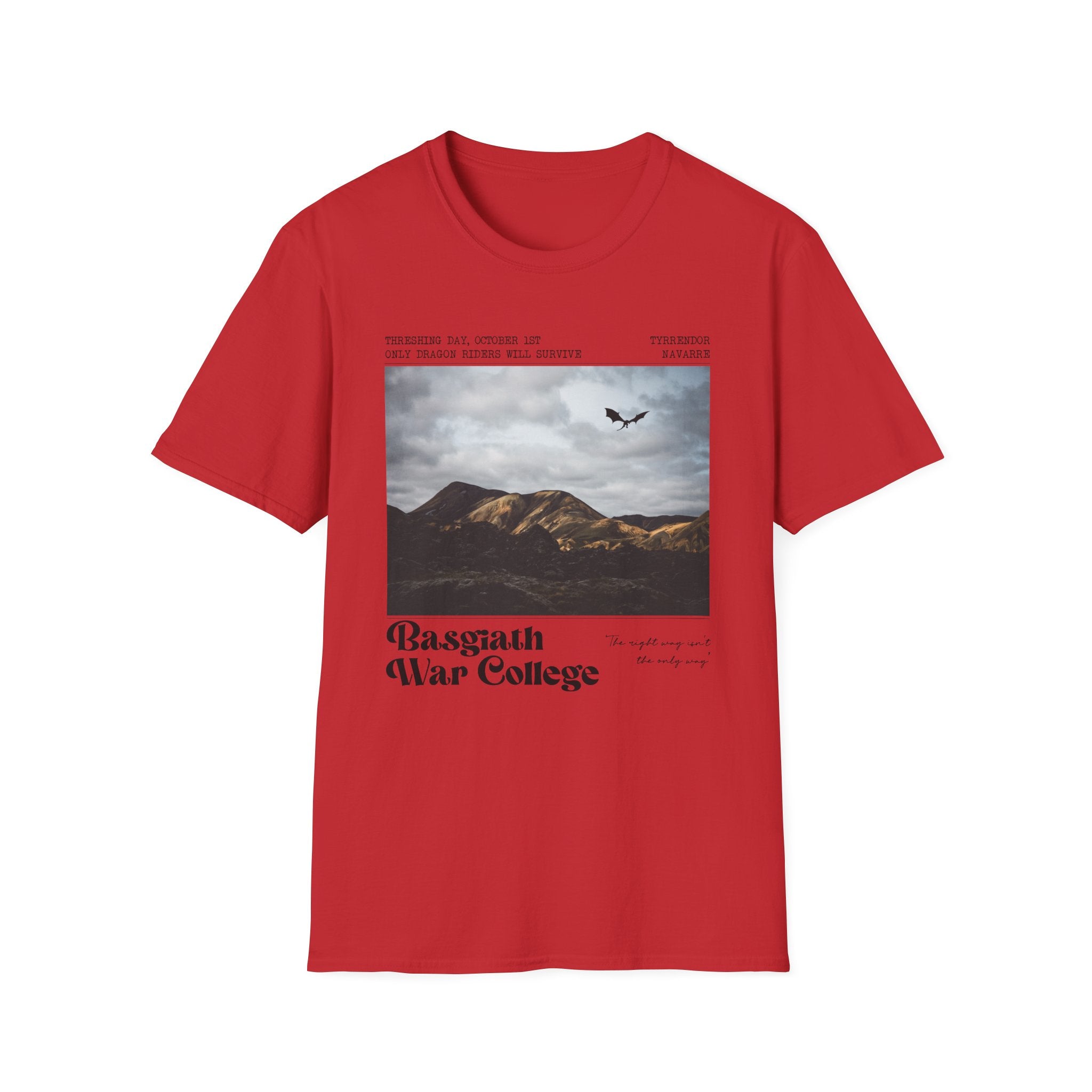 Basgiath War College Photo Tee — Vintage Mountain & Plane Graphic T-Shirt