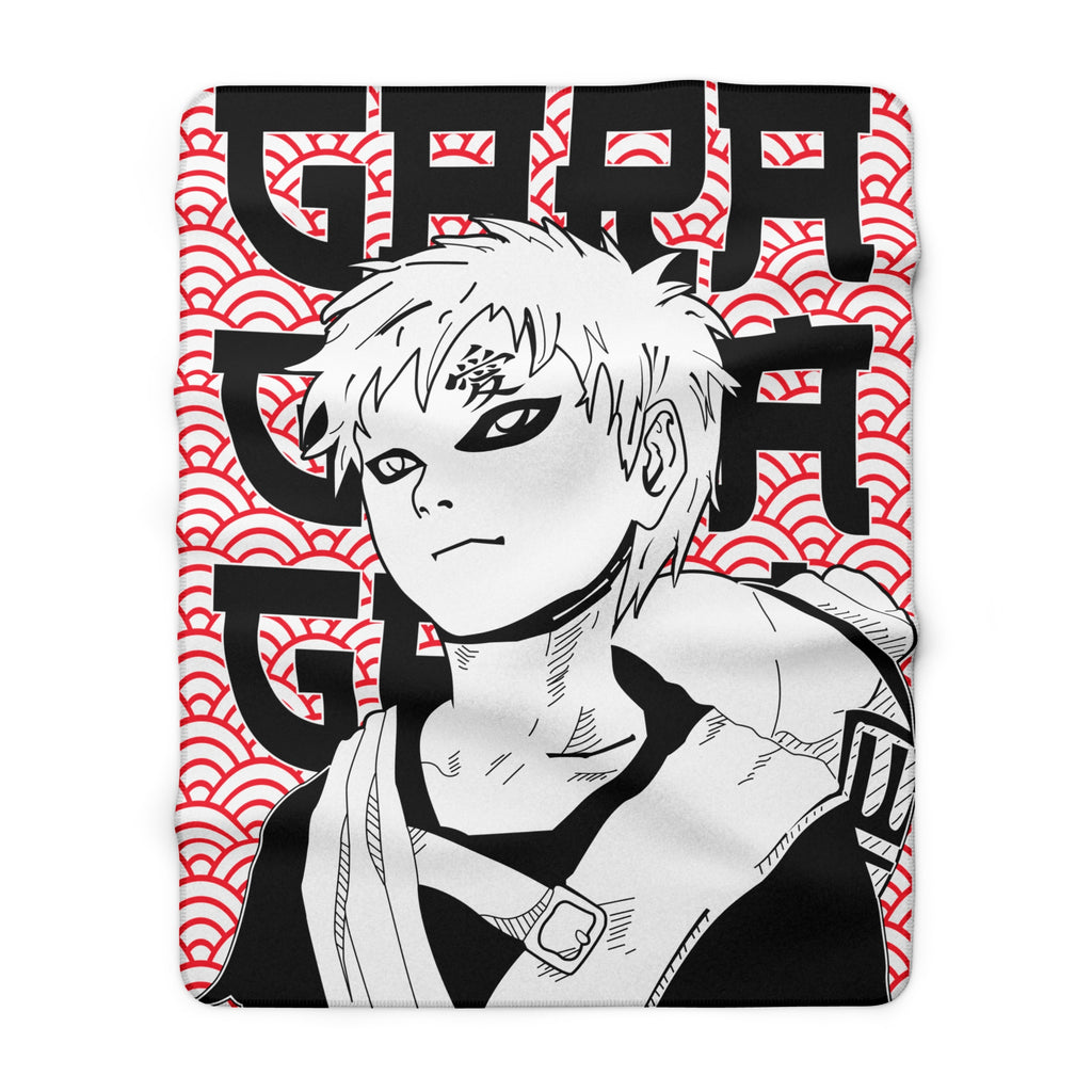 Sherpa Fleece Blanket – Anime Character Red Wave Graphic