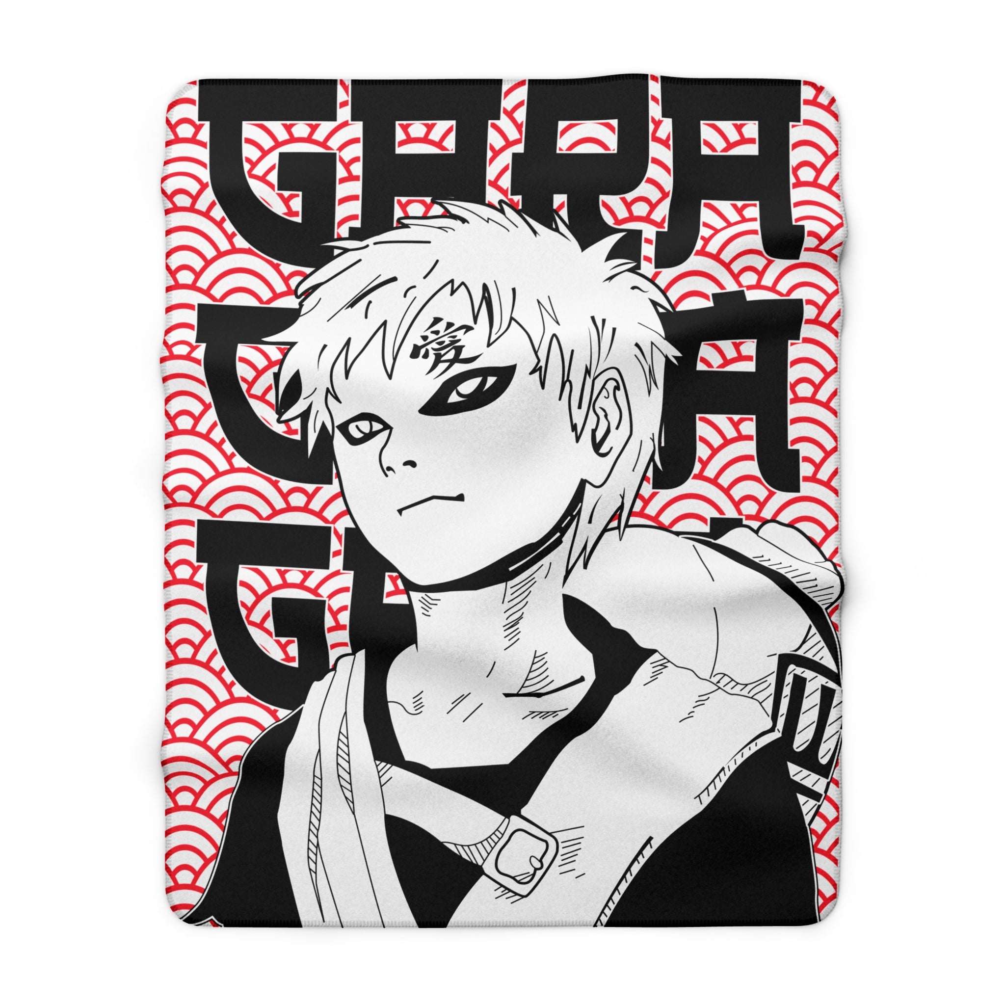 Sherpa Fleece Blanket – Anime Character Red Wave Graphic