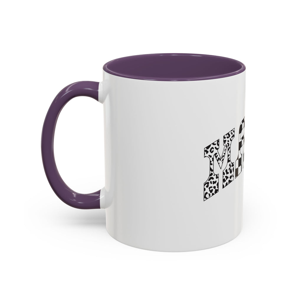Mama Checkerboard Pattern Accent Coffee Mug (11/15oz)
