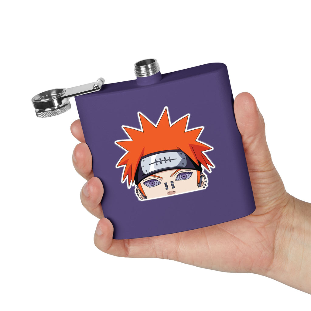 6oz Stainless Steel Flask — Anime Character Face Design