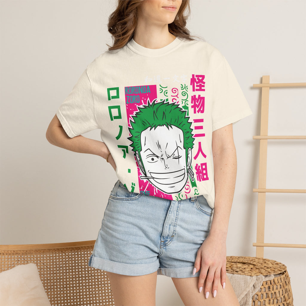Anime Zoro Graphic T-Shirt — Japanese Text Skate Vibe